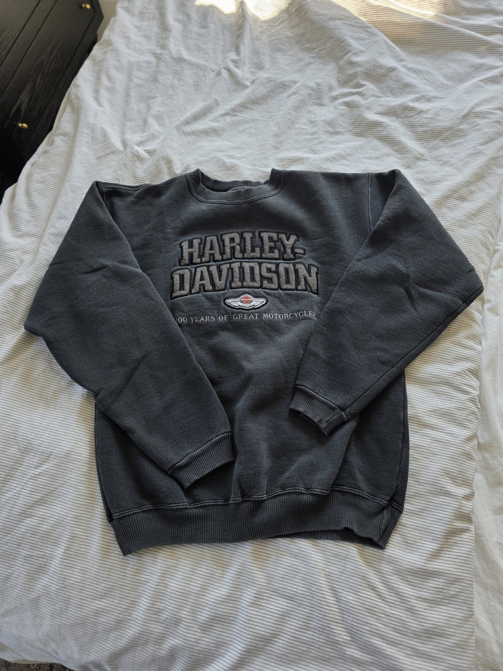 Vintage 2004 Harley-Davidson Gray Logo Crewneck Sweatshirt 100 Year Anniversary